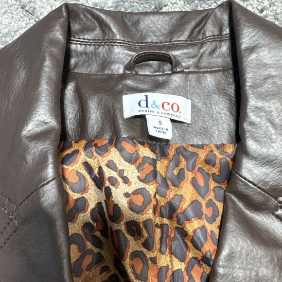 Denim & Co D&CO Leather Ladies Brown Motorcycle Jacket, Size M, Style A201535 - Picture 11 of 15